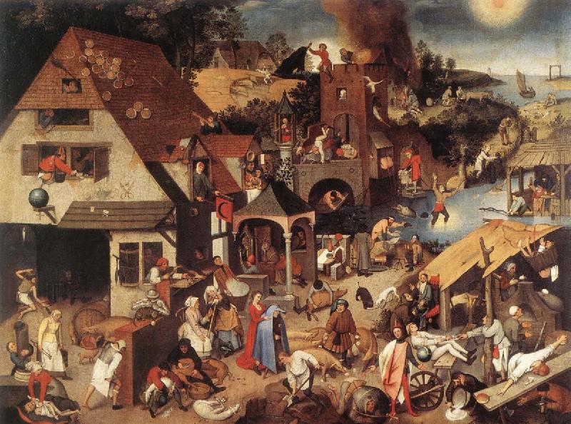BRUEGHEL, Pieter the Younger Proverbs fd Germany oil painting art